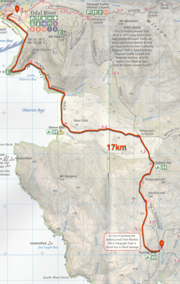 Wilsons Prom Map - Day 4
